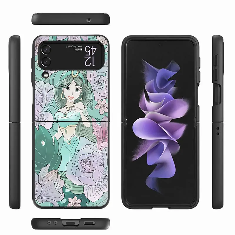 Disney Cartoon Princess Hard PC Back Phone Case for Samsung Galaxy ZFlip5 Z Flip 4 ZFlip3 Z Flip 3 5G ZFlip4 Flip3 zflip Cover