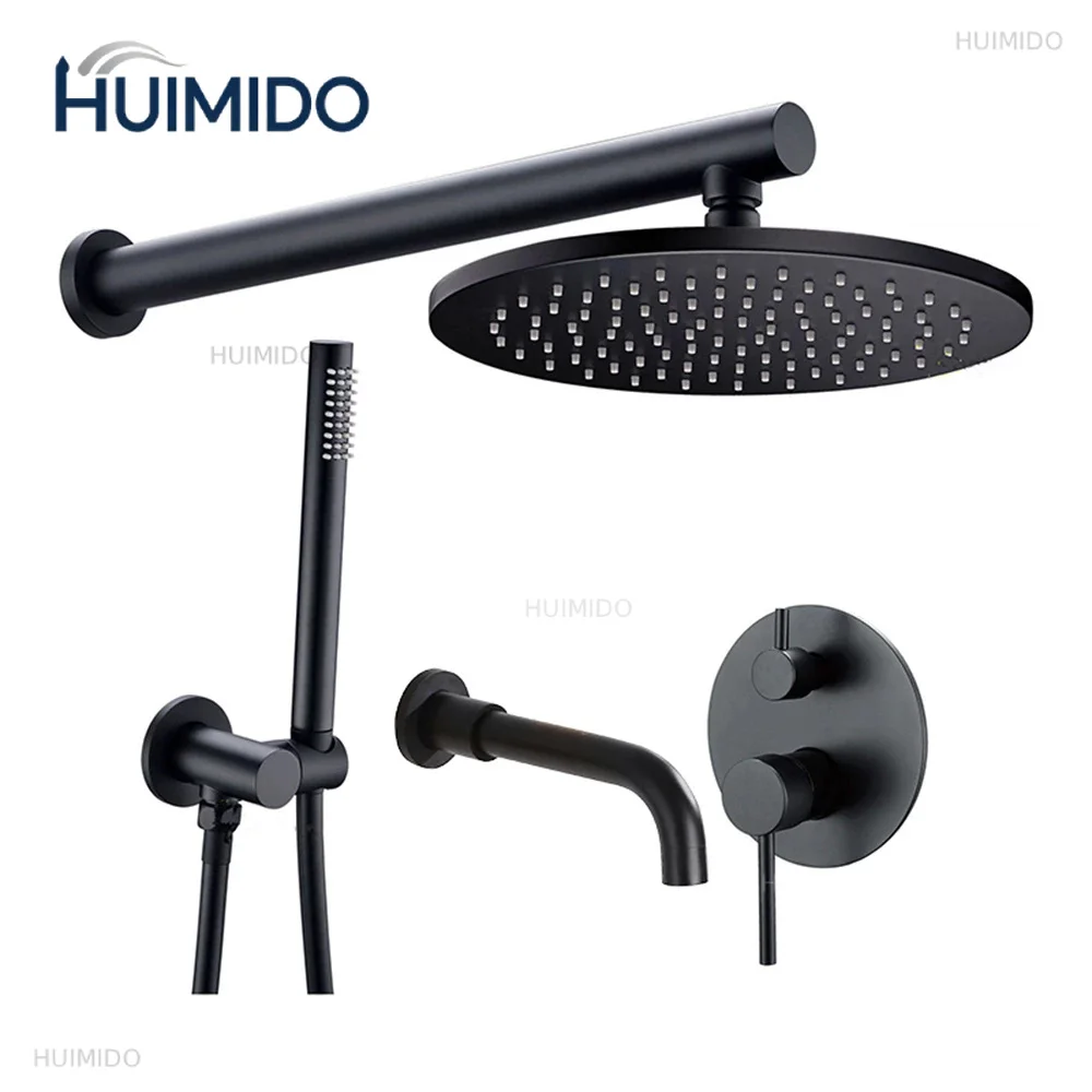 Bathroom Shower Faucet Brushed Rose Gold Smesiteli Brass 3 Way Diverter Valve Kit Hot & Cold Mixer Tap Tub Spout Hand Spray