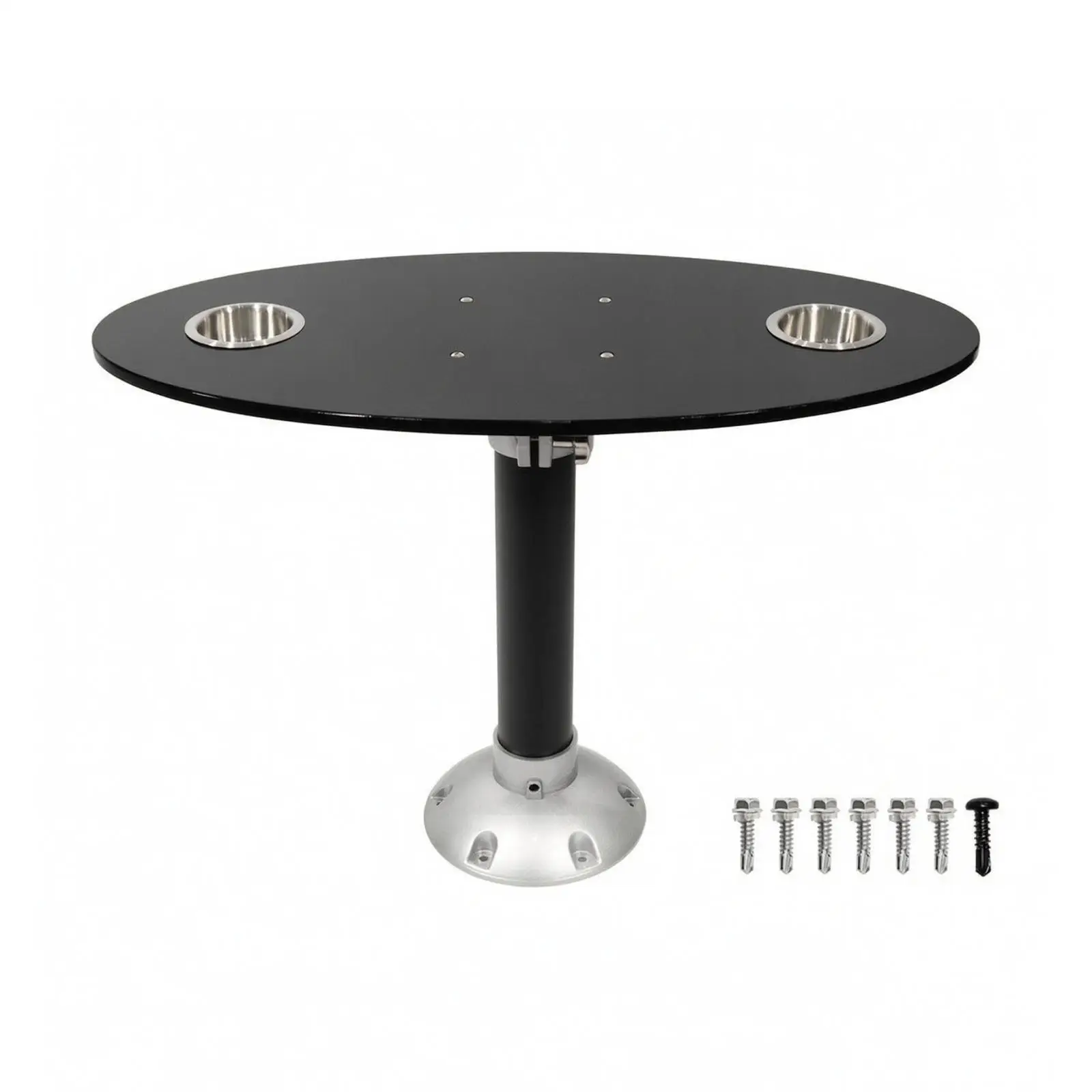 Adjustable Oval Acrylic Boat Table with 360 Degree Locking Base for Yacht Deck