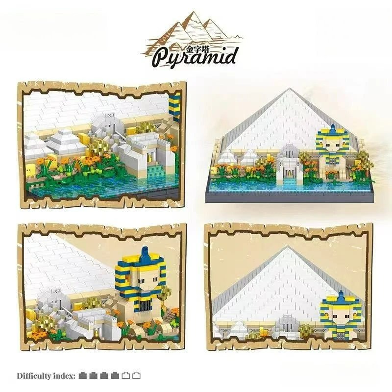 MOC Creatieve Expert Art Model Bouwstenen Egypte Piramide Sphinx Architecure Bricks DIY Monteren Puzzel DIY Speelgoed Kinderen Geschenken