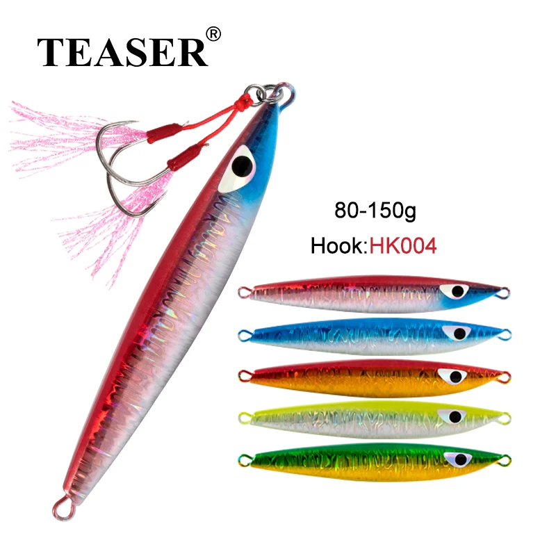 

TEASER J60 80g 100g 120g 150g Slow Sinking Z4 Vertical Hard Metal Jigs Bait Bass Sea-bream Saltwater Fishing Metal Jigging Lure
