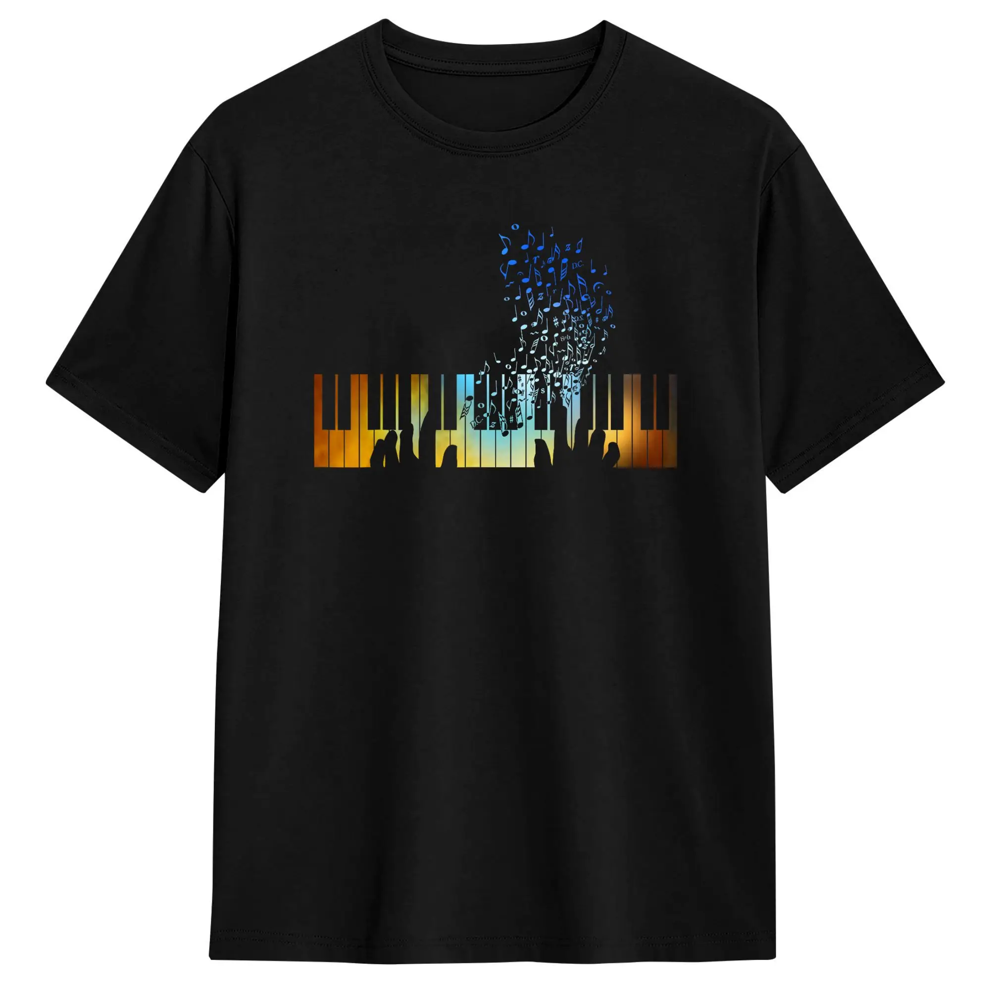 Piano Keyboard Piano T-Shirt Summer  Trendy Cool T Shirts Cotton O Neck Plus Size 5XL Clothing Short-Sleeve Y2K Retro Tshirt