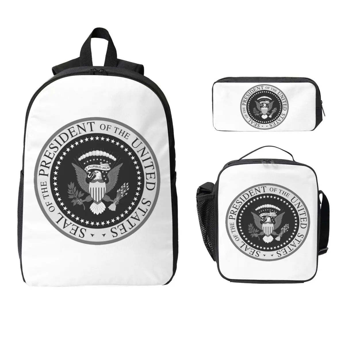 Seal Of The President Of The United States Backpack BookBag School Bag Laptop Shoulder Bags 3ps Insulated Lunch Bag Pencil Case