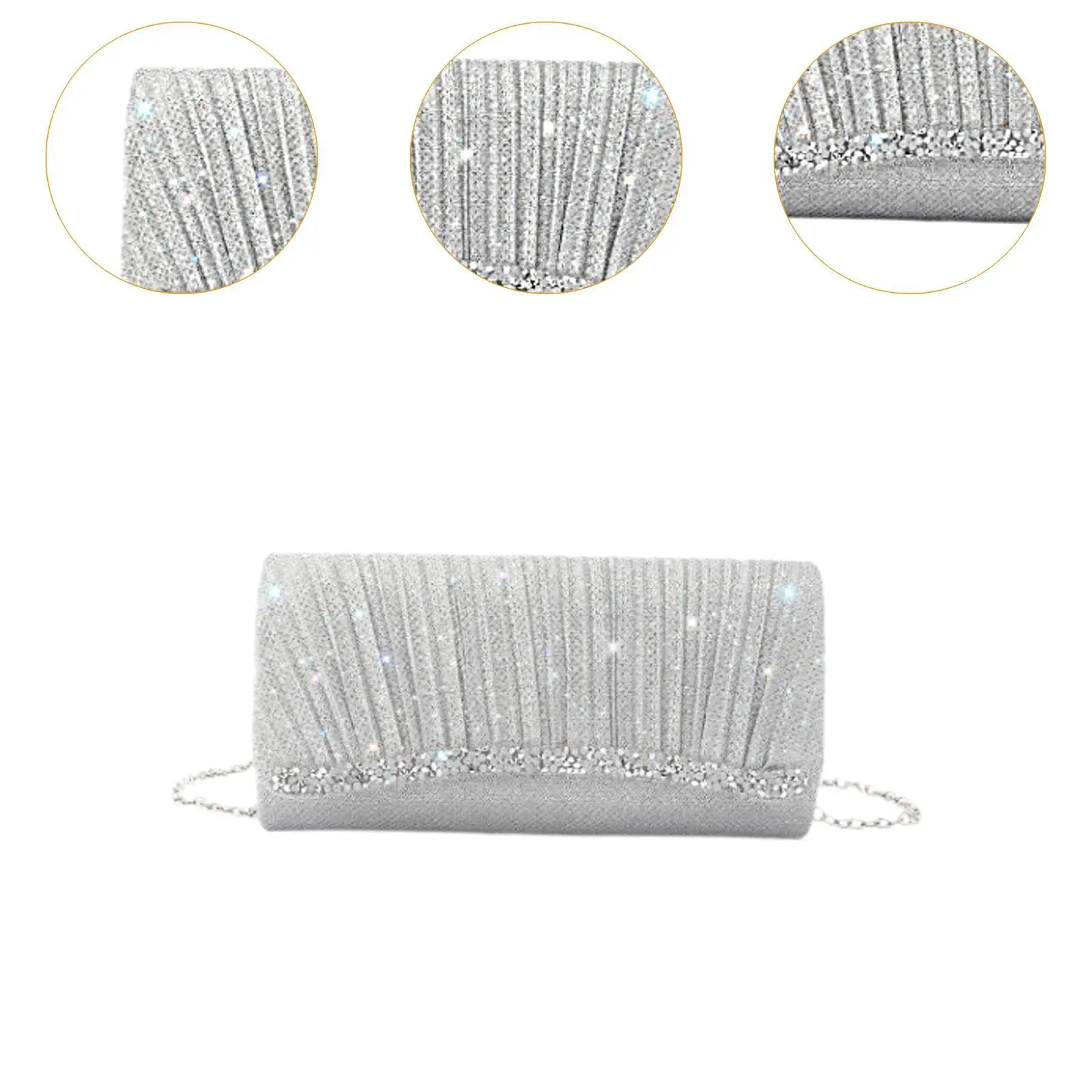 حقيبة يد للسيدات بمقبض لامع وحقيبة كروس خفيفة الوزن مزخرفة