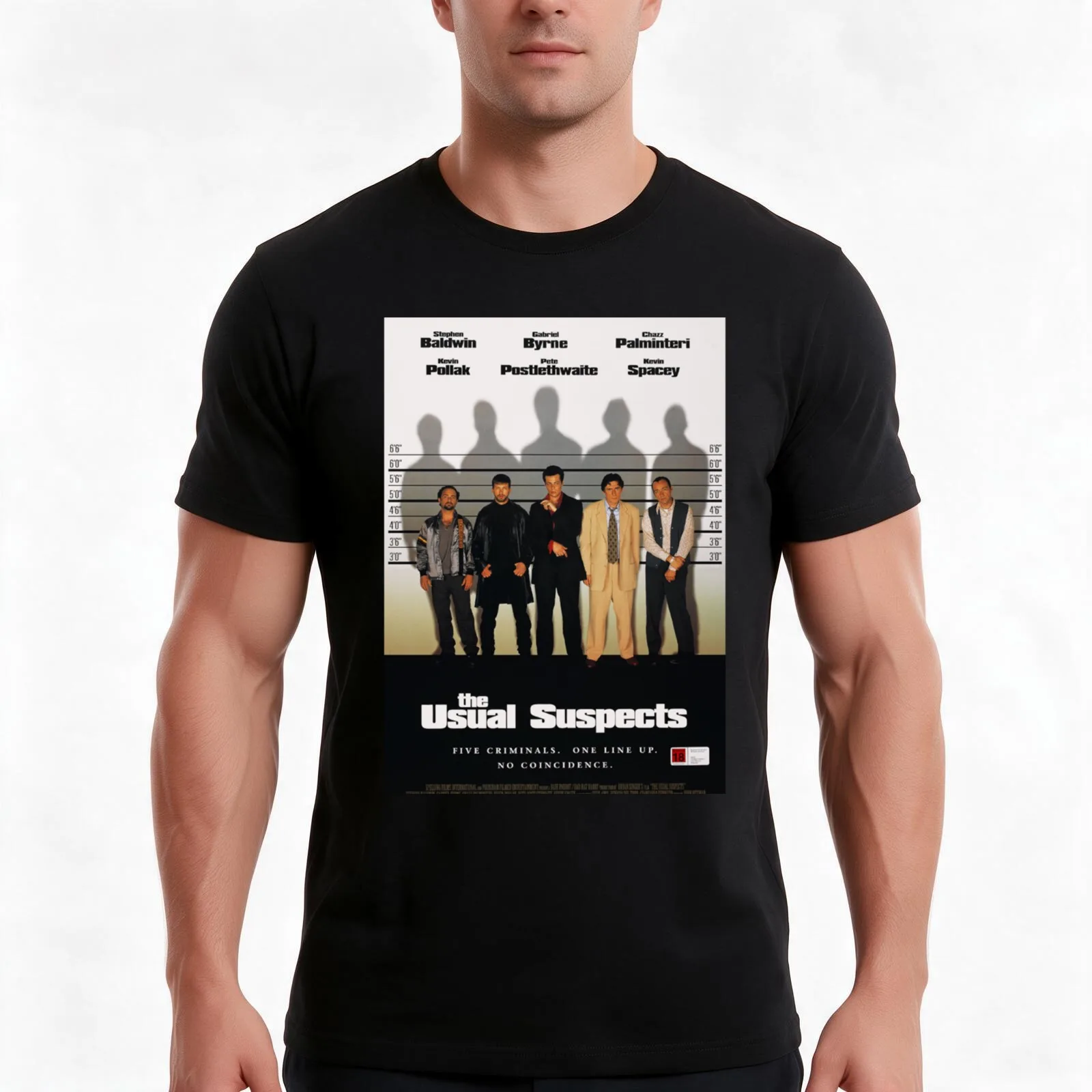 Poster of the movie The Usual Suspects T-Shirt, Summer Casual Cotton Tee, Oversized Streetwear Tops, Vintage Graphic Print