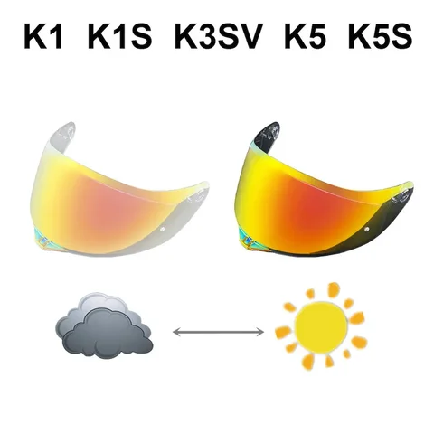 Визор для мотоциклетного шлема K1S для AGV K1 K1S K3SV K5 K5S Compact ST, фотохромные линзы, замена, высокая прозрачность, защита от УФ-излучения, пылезащитный.