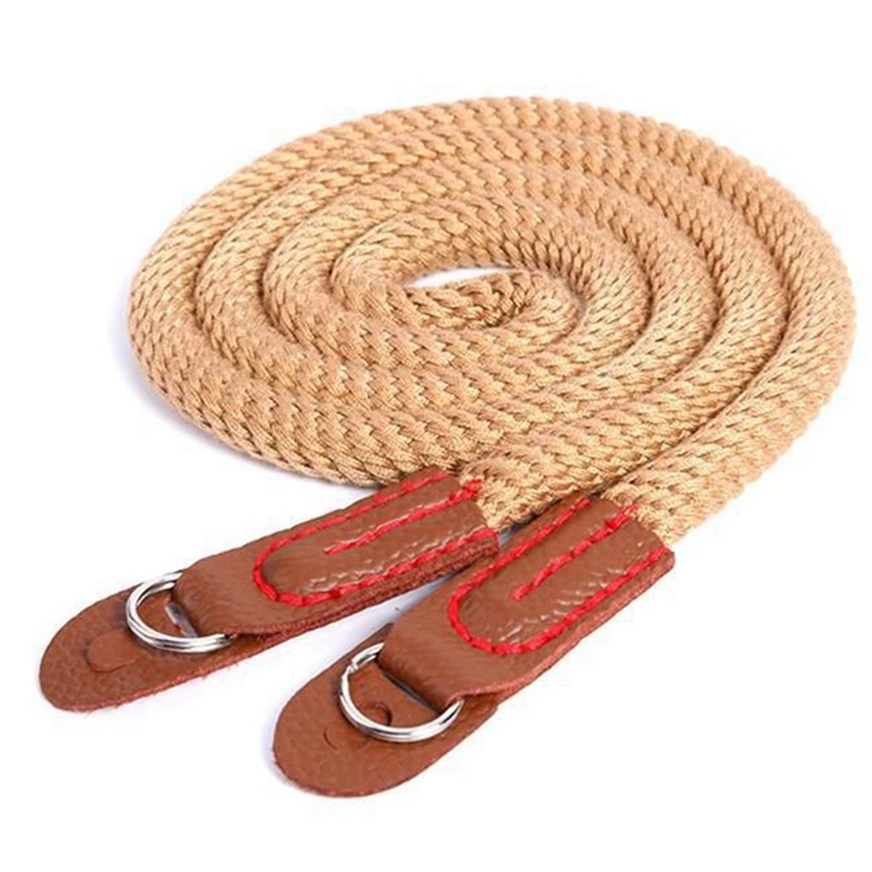 Artistic Simple Cotton Mirrorless Camera Backpack Mirrorless Camera Round Hole Camera Strap Easy Install Brown