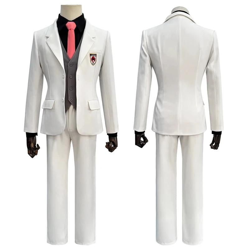 

Anime Sae Itoshi Aiku Shidou Ryus Cosplay Costume Embroidery White Suit Pants Shirts Tie Belt Vest Daily Wear3;b,6/k'5;