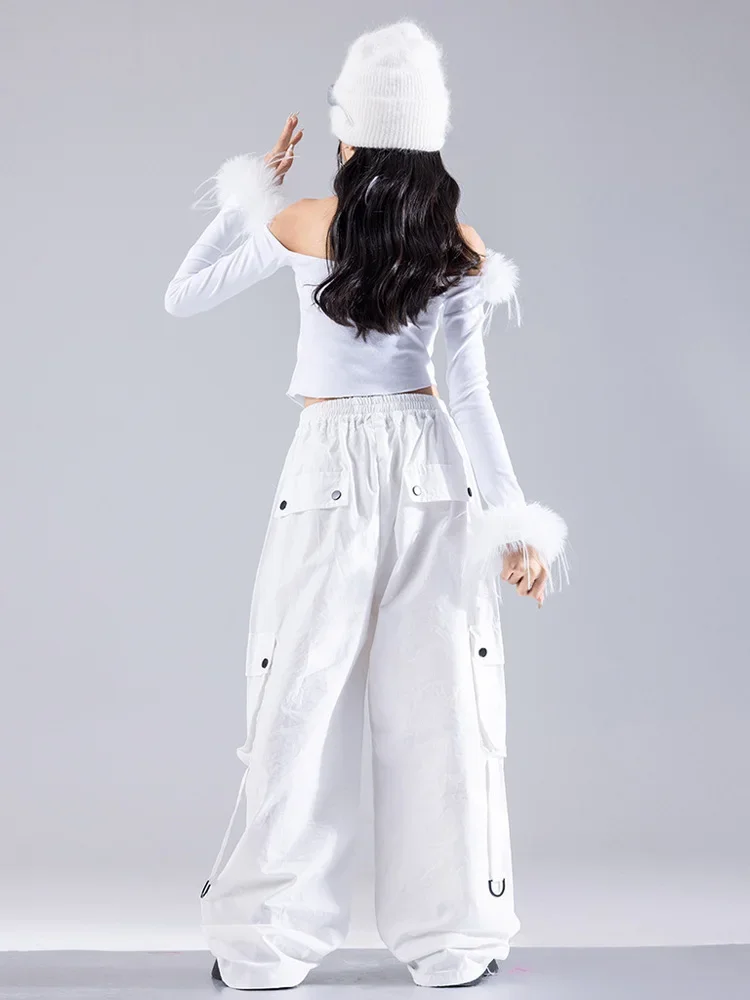 Ensemble Hip Hop pour filles, haut court, pantalon Cargo, jupes de danse Jazz élégantes K-pop pour enfants, Costume Streetwear