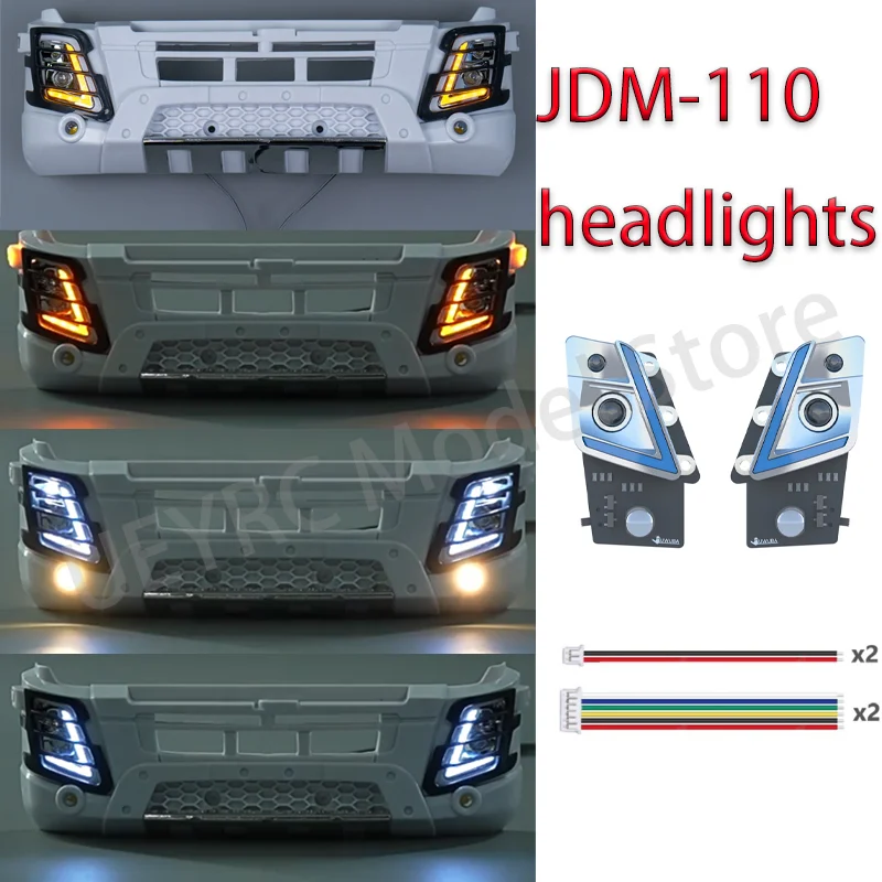 

JDM-110 LED Headlights Turn Signal Taillight Lighting System for 1/14 Tamiya RC Dump Truck Volvo FMX JDMODEL DIY