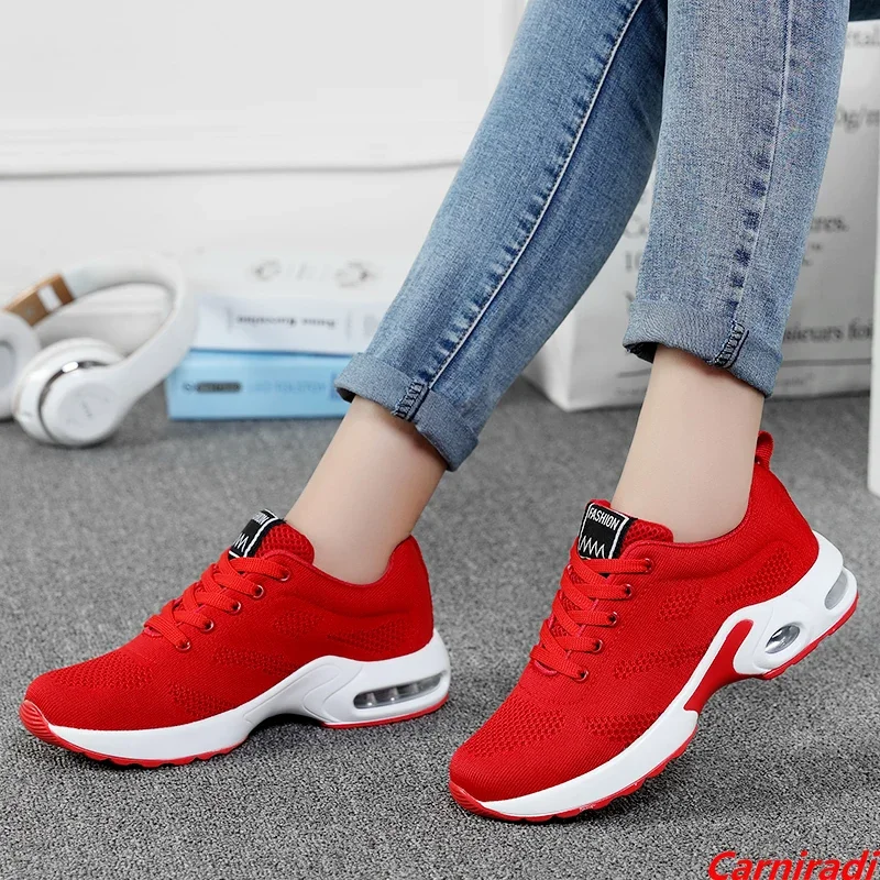 High Quality Fashion Autumn Athletics Running Shoes Women Flying Weave Non-slip Casual Sneakers Ladies Cushioning Jogging Shoes