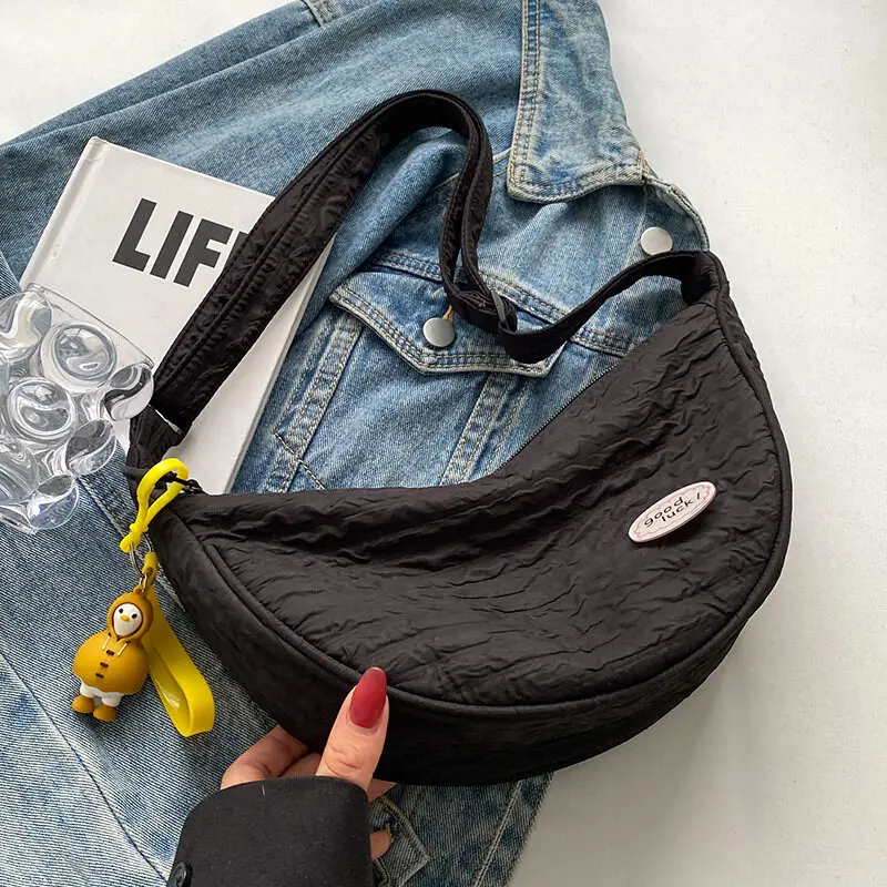 

New Cute and Versatile Niche Canvas Small Bag for Women's Bag Korean Version Crossbody Bag Fashion One Shoulder Dumpling Bags