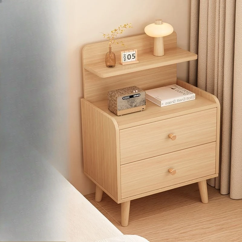 Solid wood bedside cabinet, simple small modern storage rack for home use, simple storage cabinet, bedroom bedside cabinet
