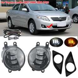 Fog Lights Led Fog Light For Toyota Corolla 2007 2008 2009 2010 Fog Lamp Assembly Chrome Fog Light Cover Grill Bezel Headlight