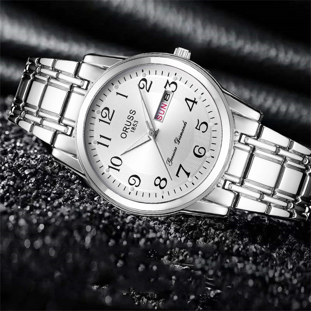 

Деловые высококачественные модные мужские часы, Индивидуальные прочные Цифровые мужские часы с двойным календарем и точностью