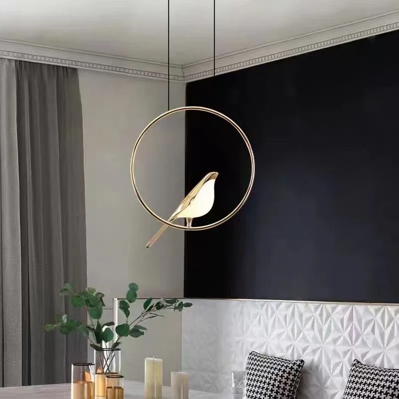 KARLOS Nordic Pendant Lamp Postmodern Vintage Round LED Bird Light Creative Design Decor For Home Study Dining Room Bedroom