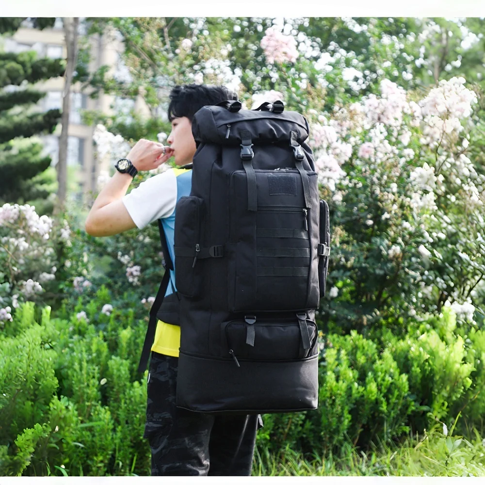 80L/100L Mountaineering Bag Climb Bag Tactical Backpacks Large Backpack Outdoors Hiking Camping Travel Bags