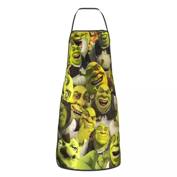 Custom Unisex Funny Shrek Meme Collage Bib Apron Adult Women Men Chef Tablier Cuisine for Kitchen Cooking Anime Monster Painting