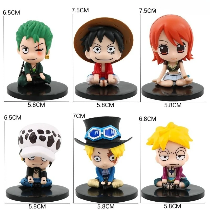 Uma peça luffy zoro nami usopp sogeking sanji q edição figura personalidade criativa anime modelo periférico ornamento de mesa