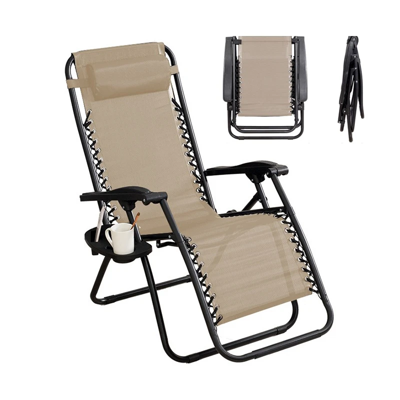 

Outdoor furniture folding zero gravity single sleep recliner camping fishing beach chair