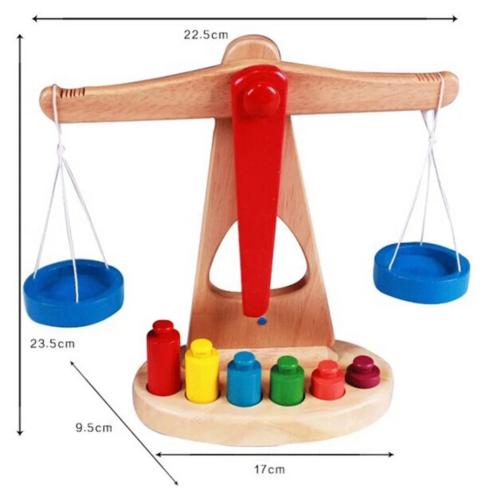 EASY BIG Unisex giocattoli matematici per bambini bambini Montessori giocattoli educativi in legno abaco giochi in scala tipo equilibrio TH0011