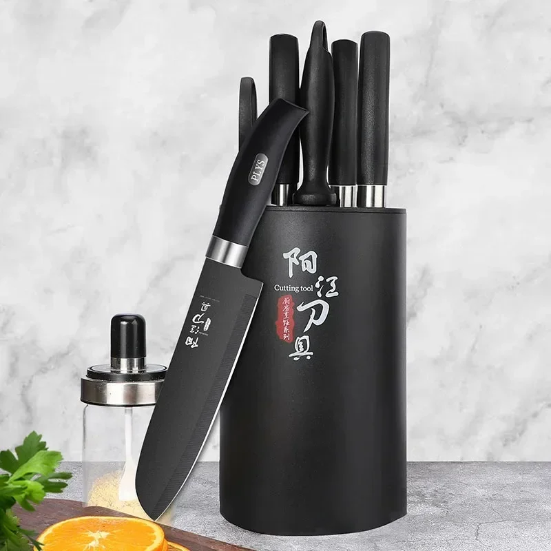 High quality Black Steel Knife set Home multi-functional sharp Bone cutting knife, chef\'s slicing knife, kitchen accessories