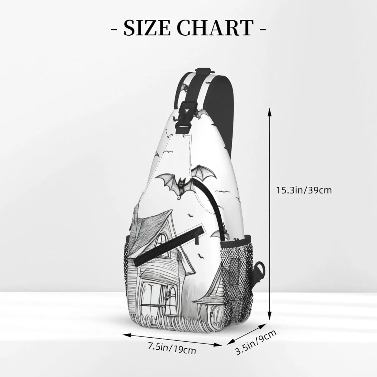 Murciélagos voladores de Halloween 1 bolso cruzado diario con estampado, mochila de hombro, bolso de pecho, mochilas, para viajes al aire libre, informal