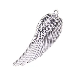 4pcs Charms Angel Wings 55x19mm Antique Silver Color Pendants Making DIY Handmade Tibetan Finding Jewelry