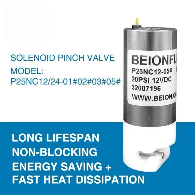 Solenoid Pinch Valvemedical Check Valve Laboratory Valve Micro Fluid Control Valve Small Size 2-way P25NC 12/24VDC