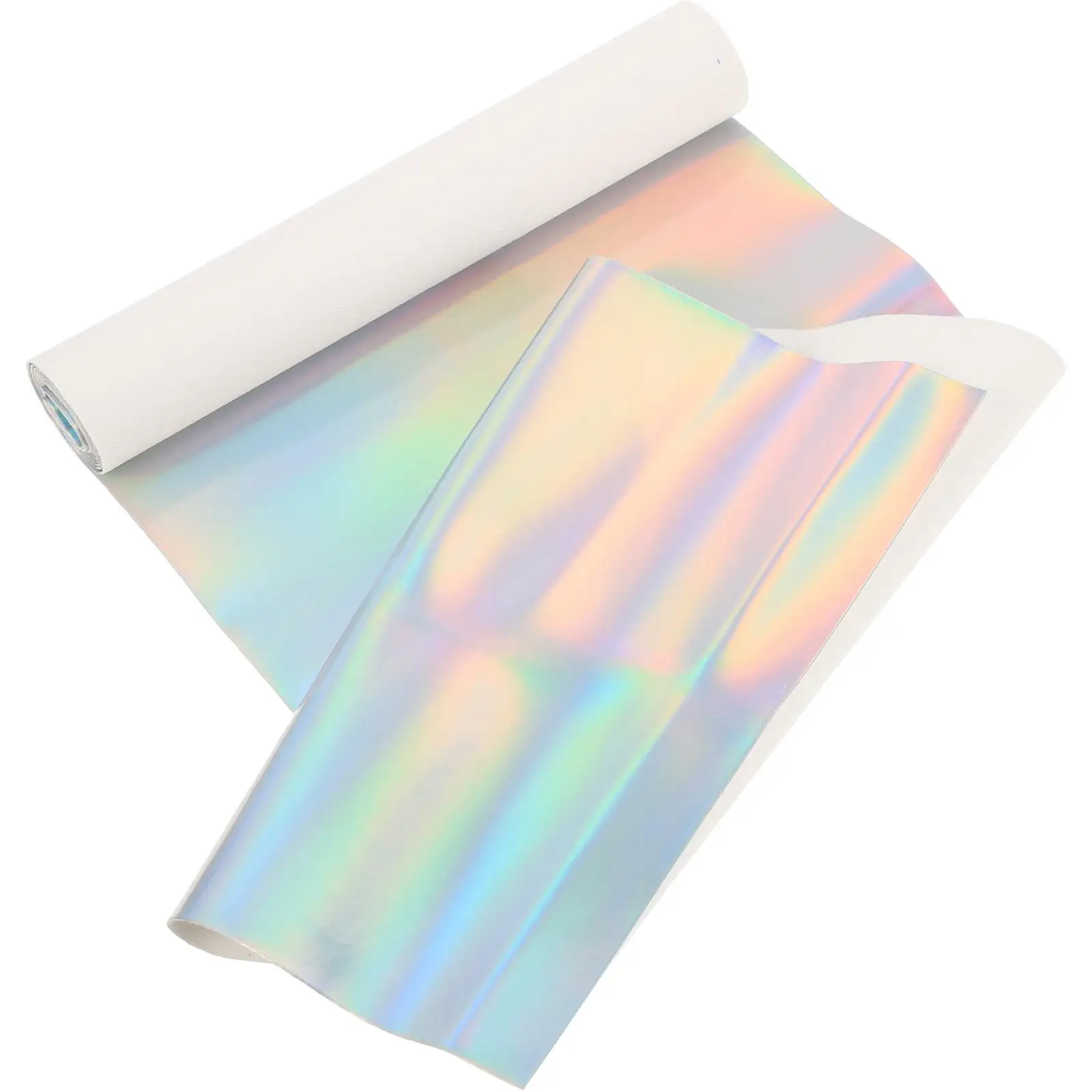 

Sequin Mirror PU Fabric Iridescent Holographic Silver Material Dress Polyester DIY Sewing Craft Headwear