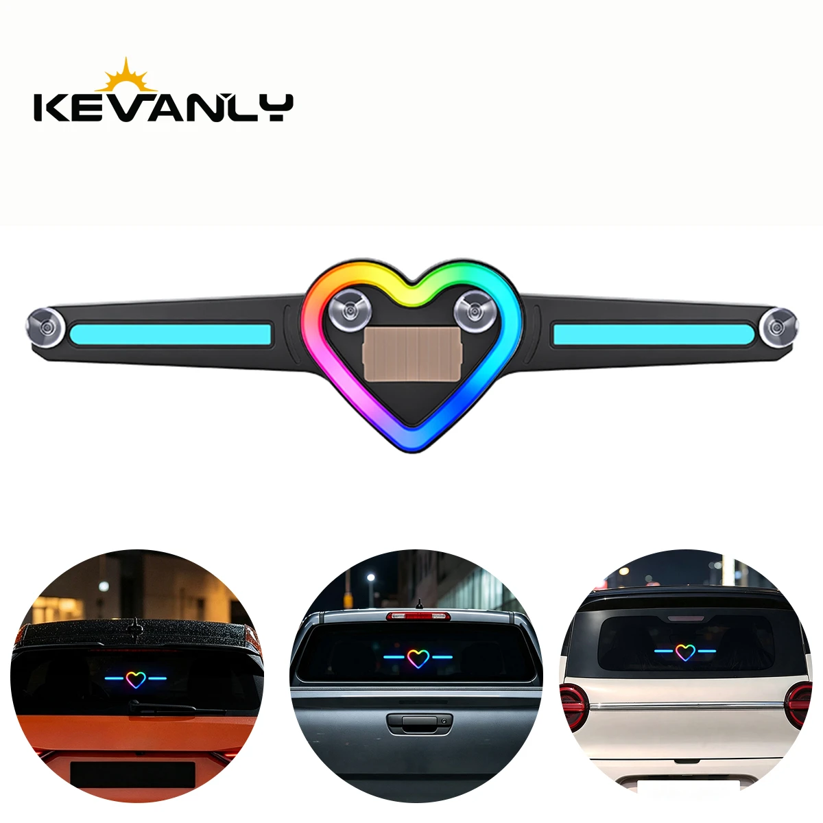 Solar Power LED Simulate create cool smart‑driving visual effects Suction Cup RGB Multi‑Mode Strobe Light Rear Window Decor Lamp