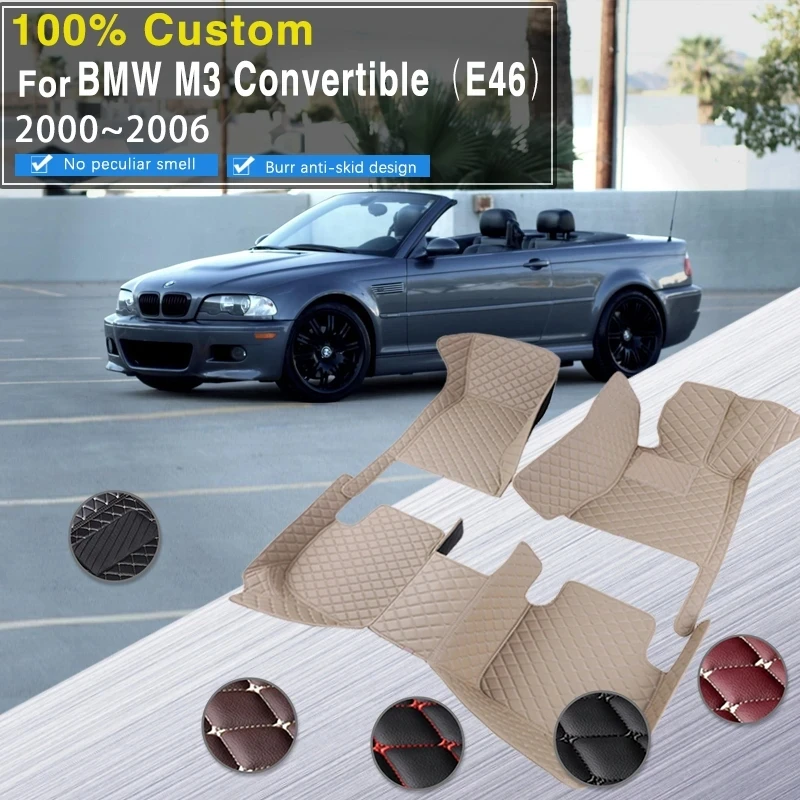 Car Carpet Floor Mat For BMW M3 E46 Convertible 2000~2006 5seat Universal Waterproof Floor Mats Leather Car Accessories Interior