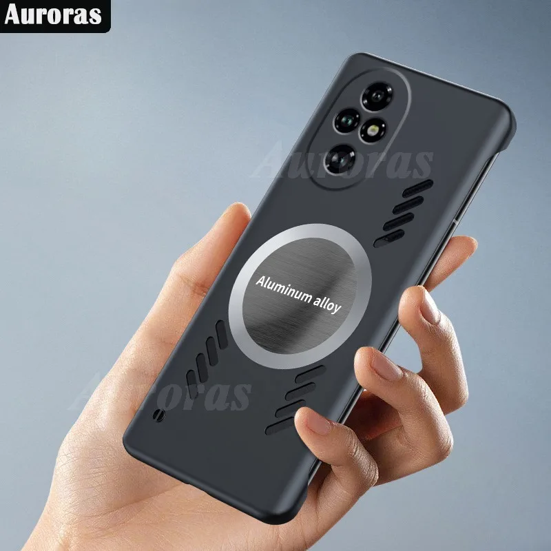 Auroras For Honor 200 Pro Case Ultra-Thin Bezel-less Magnetic Suction Sheet Hard Shell For Honor 100 Pro Cover Funda