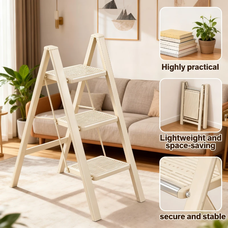 

Folding Mini Step Ladder Stool Home Decor Plant Stand Lightweight Portable Step Multipurpose Kitchen Household Furniture