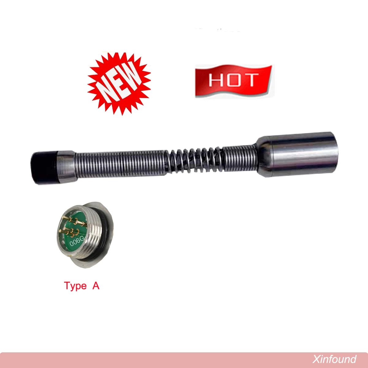 Kepala Kamera Inspeksi Pipa Saluran Pembuangan Tipe A B C dengan Pegas Lunak 23mm, Pengganti dengan 12 Lampu LED dan suku cadang perbaikan