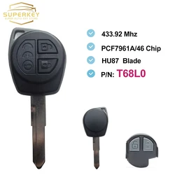 SUPERKEY 2 Button 433.92MHz ID46 Chip PCF7961A Remote Control Car Key For Suzuki Swift Fob P/N: T68L0