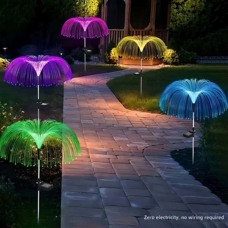 5 Pcs Solar Jellyfish LED Lights 7 Color Changing Outdoor Decorative Lamps for Garden, Yard, Pathway, Patio And Holiday Decor
