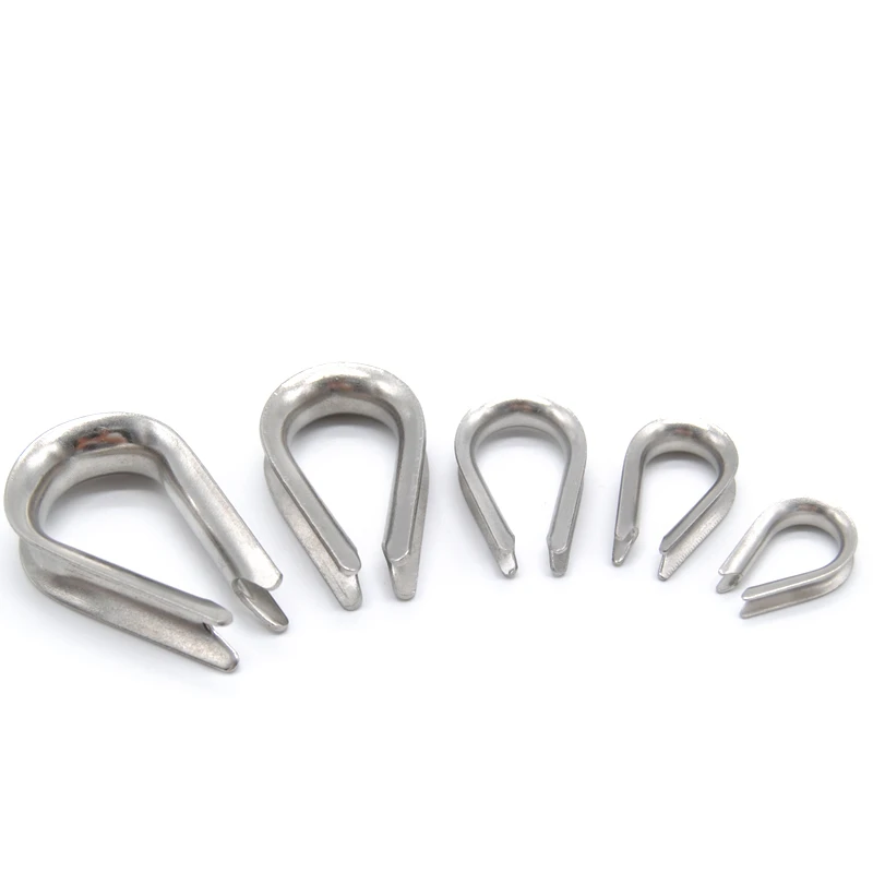 304 Stainless Steel Wire Rope Protection Clamps M1.5 M2 M3 M4 M5 M6 M8 Ringging Anchor Line Thimbles Ring Clamp Wire Loop