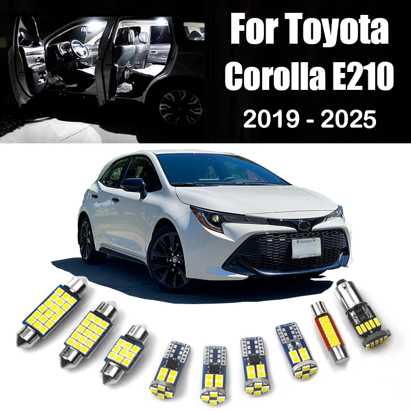 For Toyota Corolla E210 2019 2020 2021 2022 2023 2024 2025 11pcs Car LED Interior Dome Lamps Vanity Mirror Lights Accessories