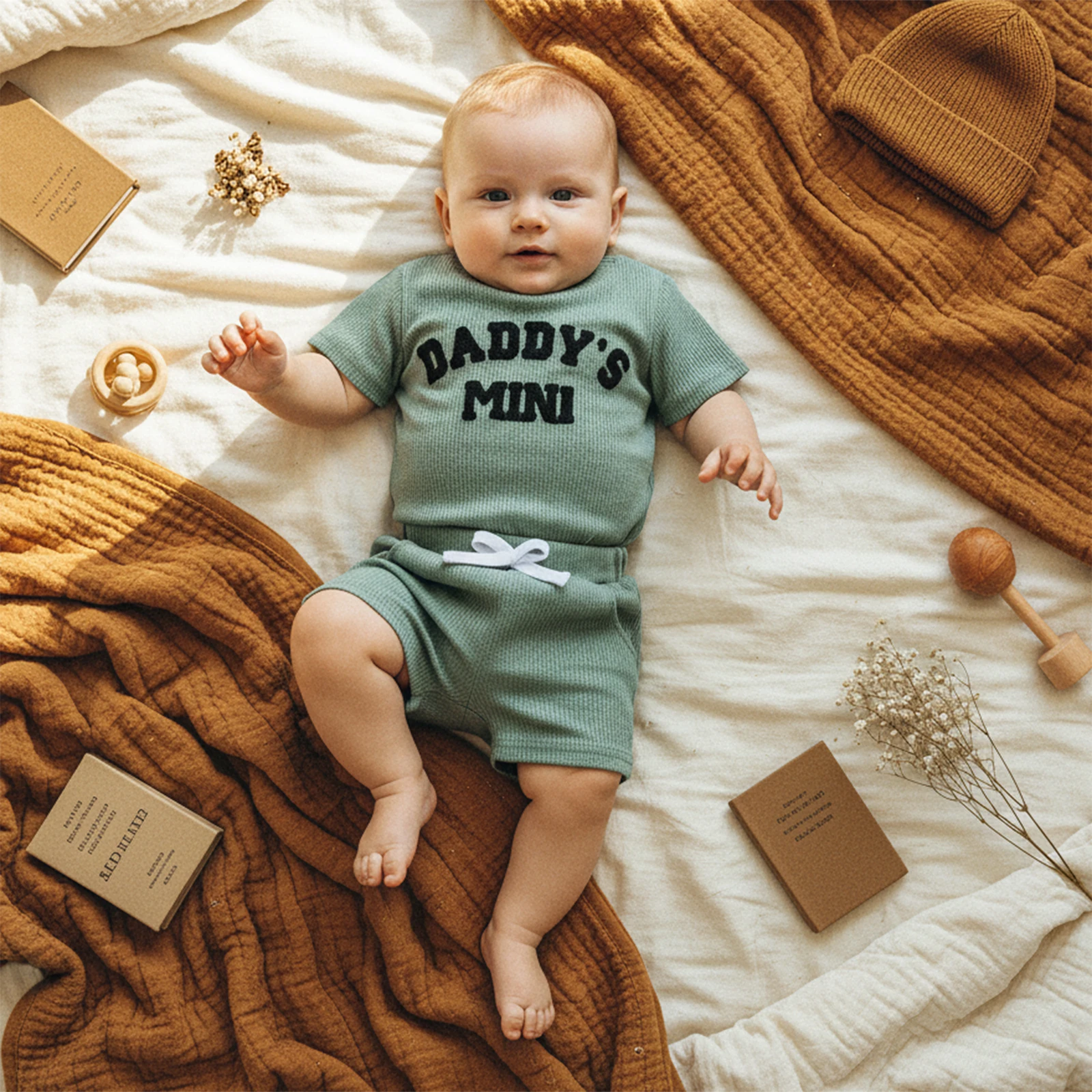 

Summer Infant Baby Boys Shorts Sets Short Sleeve Letter Embroidery Romper Drawstring Shorts Clothes