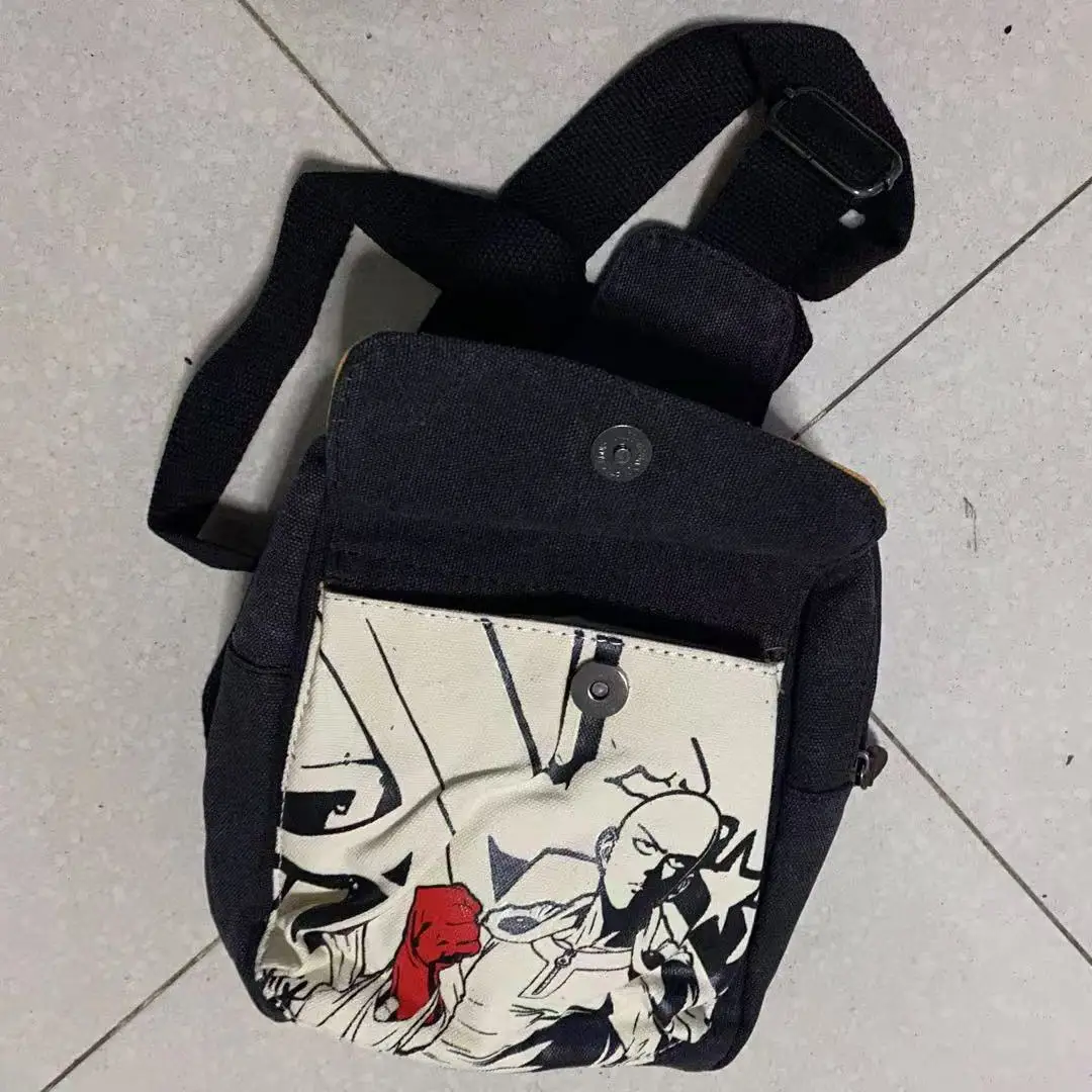 LOL 원펀맨 볼Z 코난 OW 싱글 숄더 메시지 캔버스 백 체스트 팩