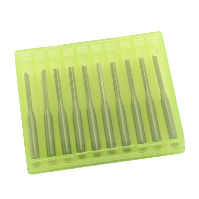 

ABMH-60 Pcs Two Flutes Straight End Mills Straight Slot Bit Wood Cutter Two Double Flute Bits 3.175X2x17mm For CNC Router
