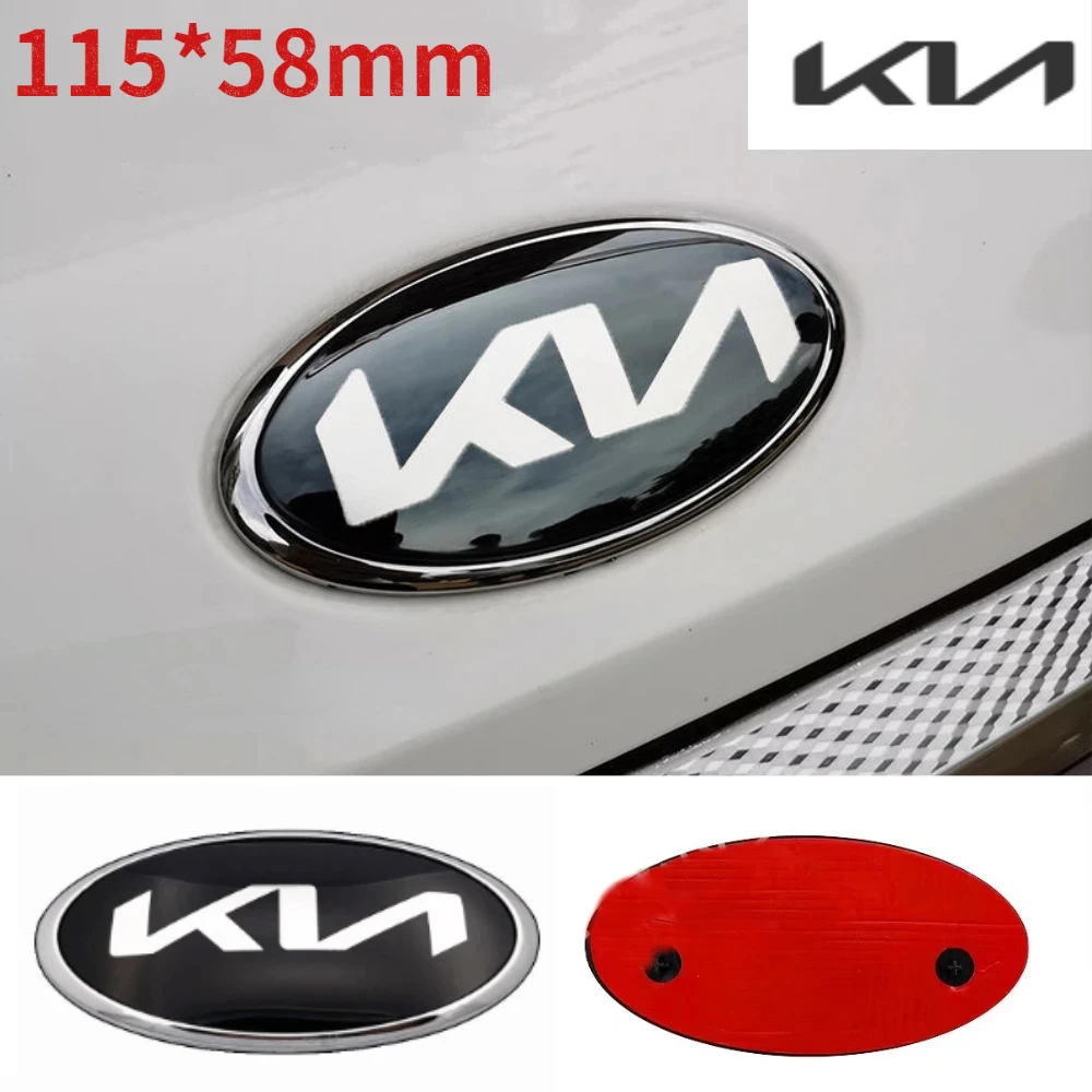 

115*58mm ABS Car Front Hood Emblem Rear Trunk Badge Sticker for KIA K3 k5 sportage sorento cerato optima picanto rio soul stonic