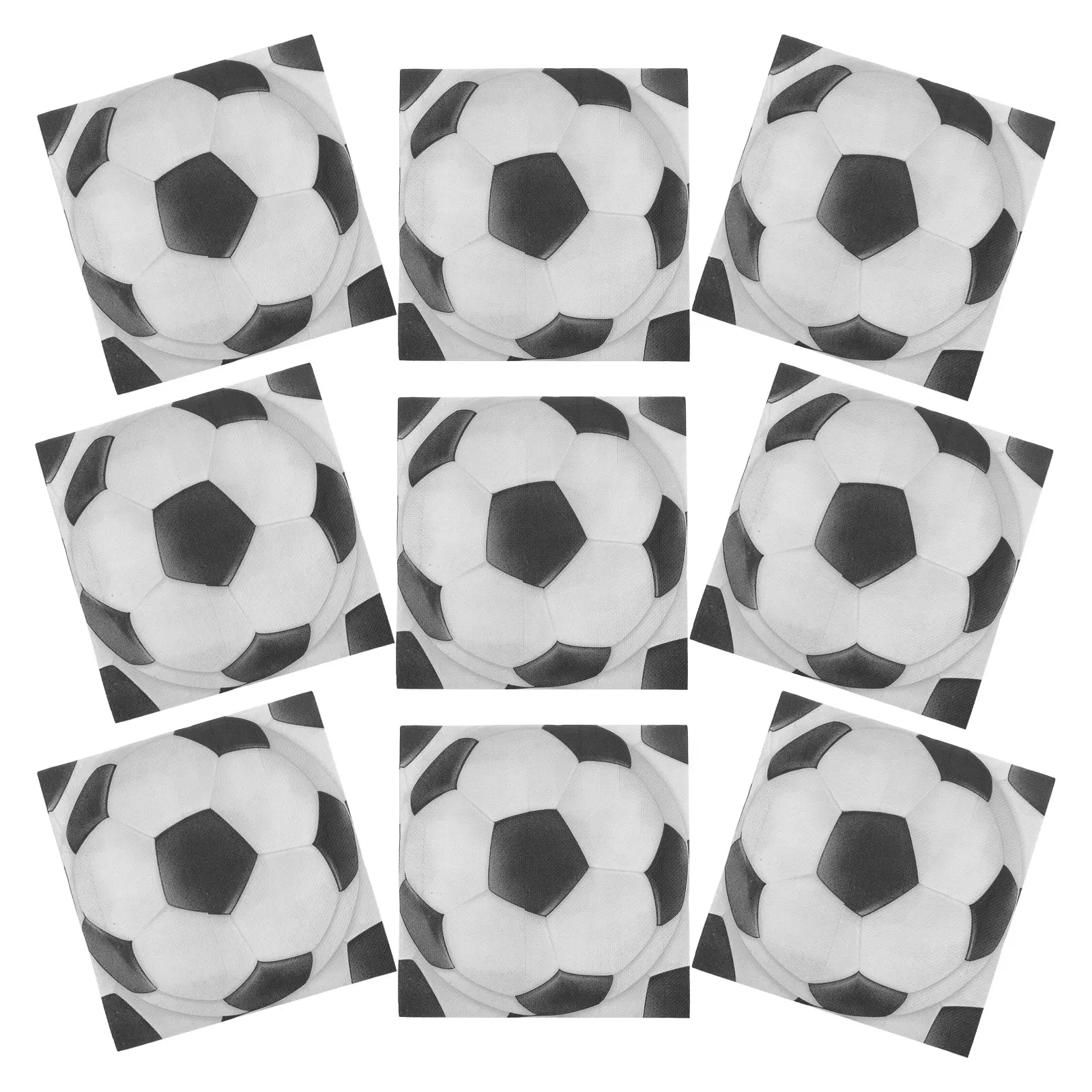 

20pcs Football Printed Napkins High Absorbency Soccer Party Supplies Disposable Paper Cheesecloth Decorations Ball