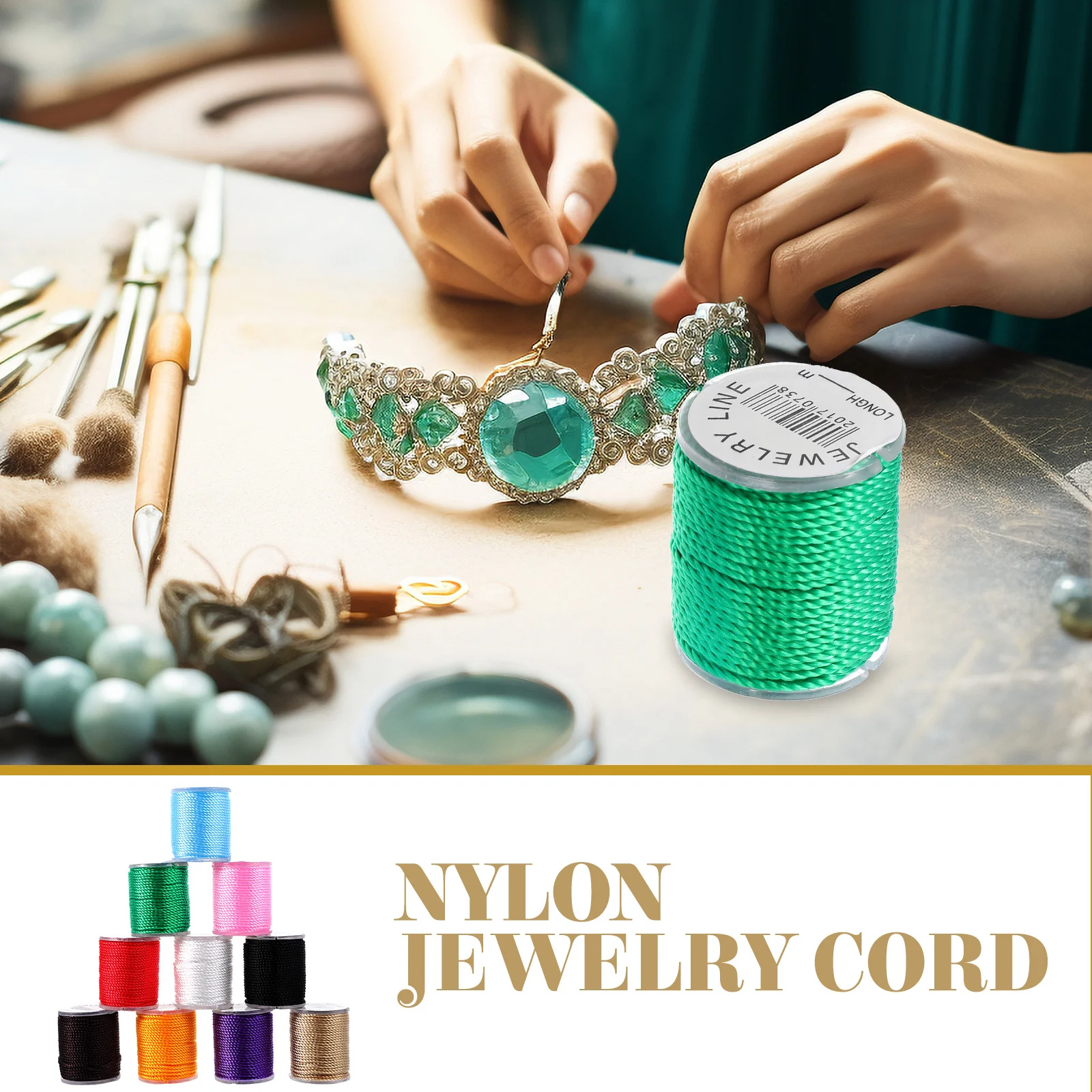 10 ألوان 1 مللي متر حبل نايلون 32.8Ft 10 متر لكل لفة الديكور الموضوع لصنع المجوهرات الحرفية Diy بها بنفسك سلسلة الحياكة الحبل الديكور العرض