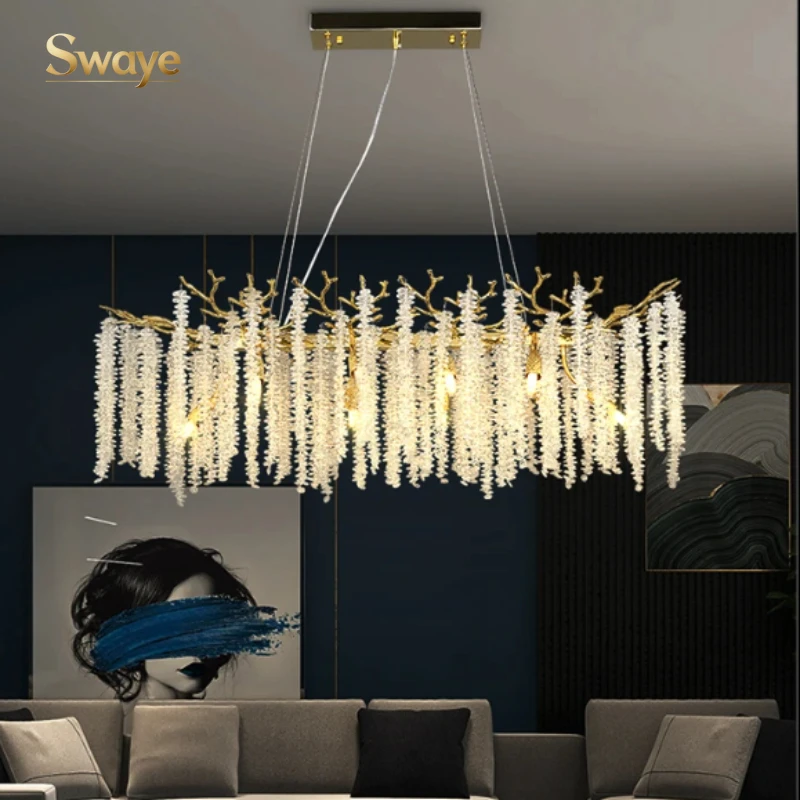 

Modern Luxury LED Pendant Light Crystal Design Hanging Lamp Indoor Home Decoration Hotel Living Dinning Room Bedroom Chandelier