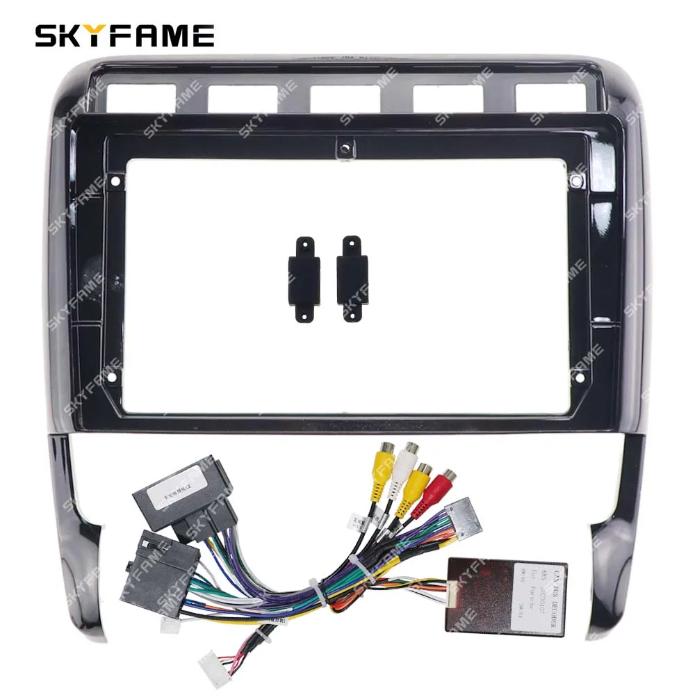 SKYFAME รถกรอบ Fascia อะแดปเตอร์กล่อง Canbus ถอดรหัส Android วิทยุ Dash ชุดแผงติดตั้งสําหรับ Porsche Cayenne