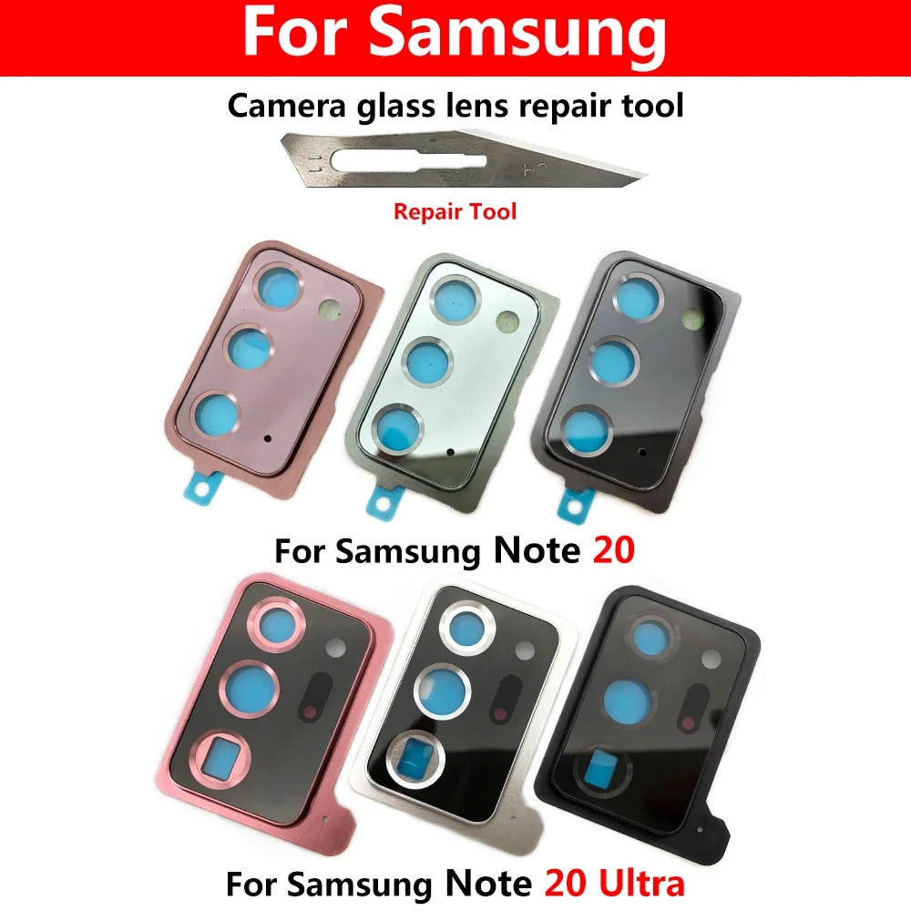 NEW For Samsung Note 20 Ultra Repair Housing Back Rear Camera Glass Lens with Cover Frame Holder with Sticker Note 20 Ultra