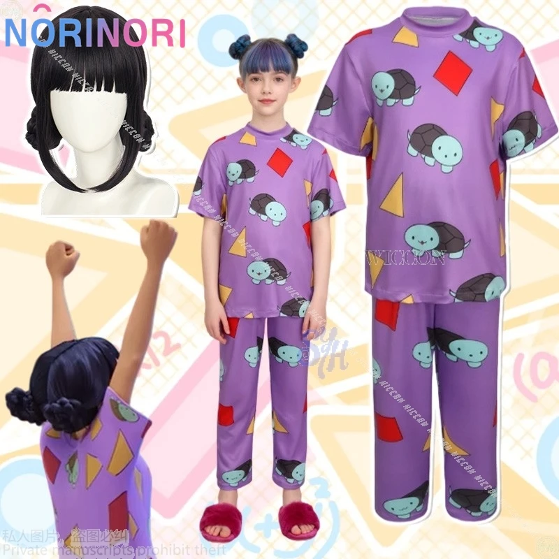 Pijamas de Anime para niños y adultos, Cosplay Kpop Demon Huntrix Zoey Kawaii, pijamas con estampado de tortuga y patrón geométrico púrpura para Halloween