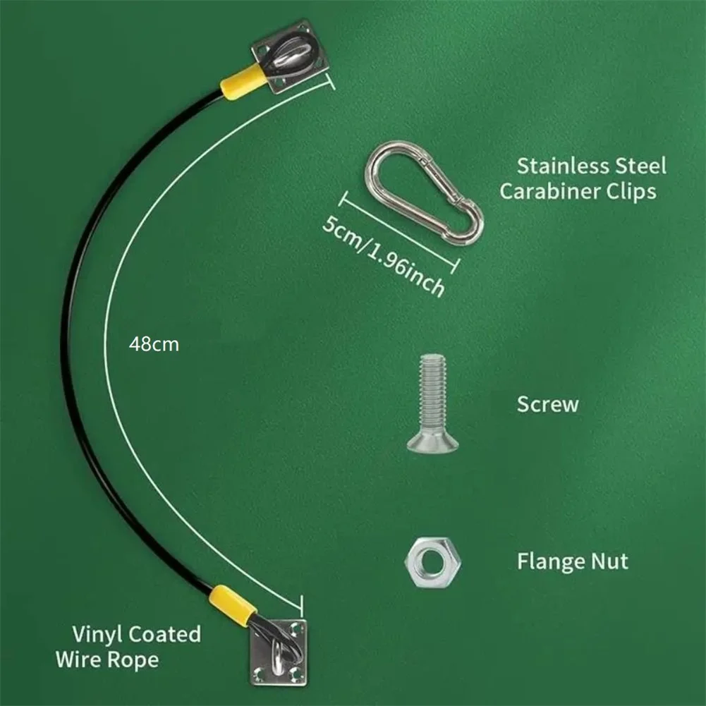Stainless Steel Trash Can Lid Lock Hook Wire Rope Set Keep Animals Away Outdoor Trash Can Lid Lock For Outdoor Trash Can